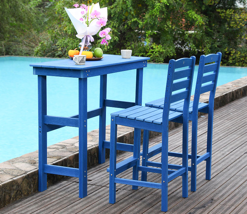 Set Makan Bar HDPE Sosial Biru Cerah
