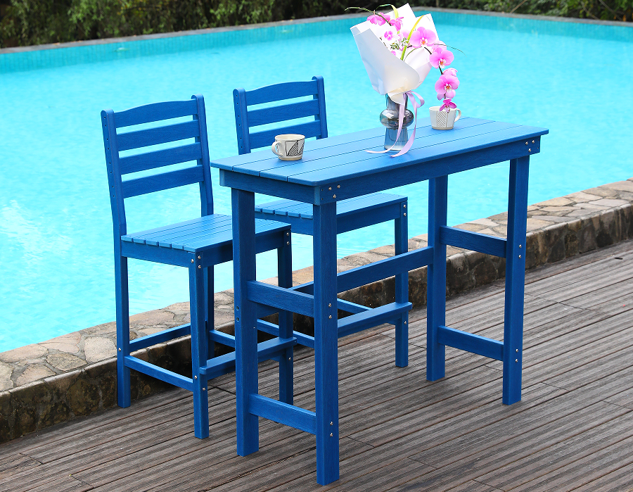 Set Makan Bar HDPE Sosial Biru Cerah