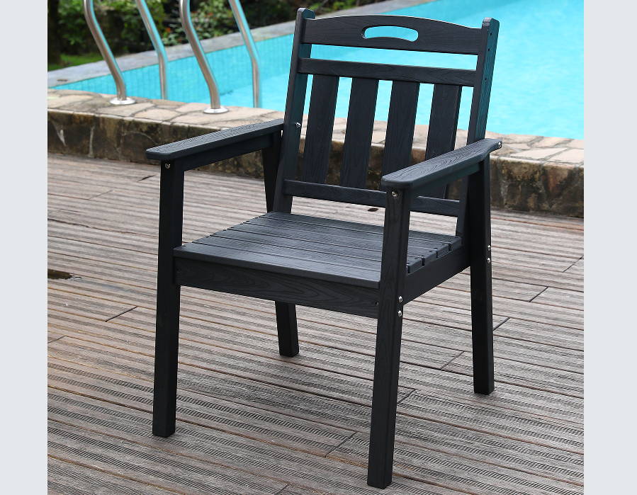 Kursi Makan Teras HDPE Aliran Vertikal Onyx