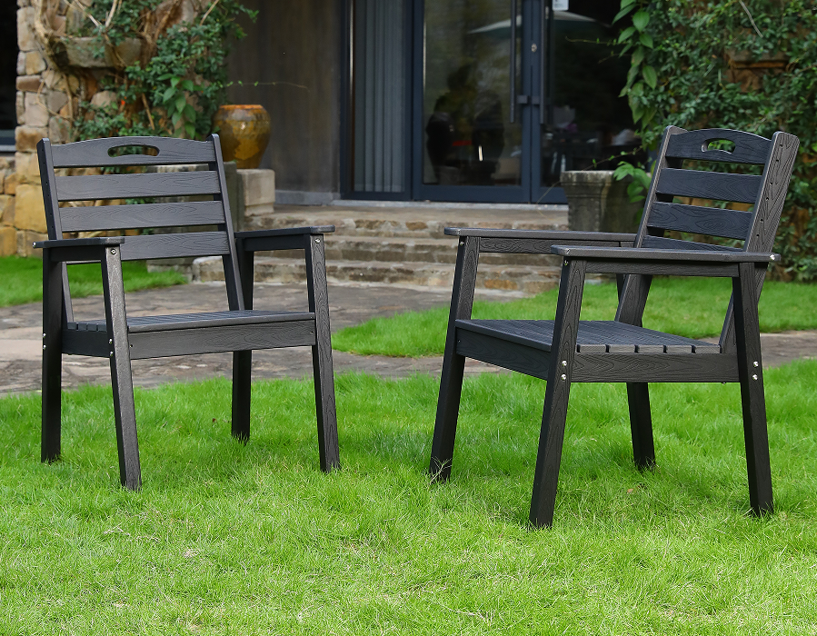 Kursi Makan Adirondack HDPE Cross Back 2 Paket Hitam
