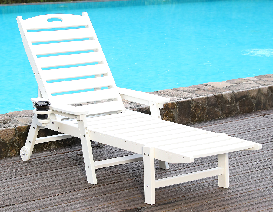 Kursi Santai Adirondack Solo HDPE Putih Cerah
