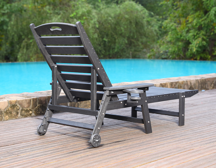 Kursi Santai Adirondack Tepi Kolam Renang HDPE Biru Siap Menyelam
