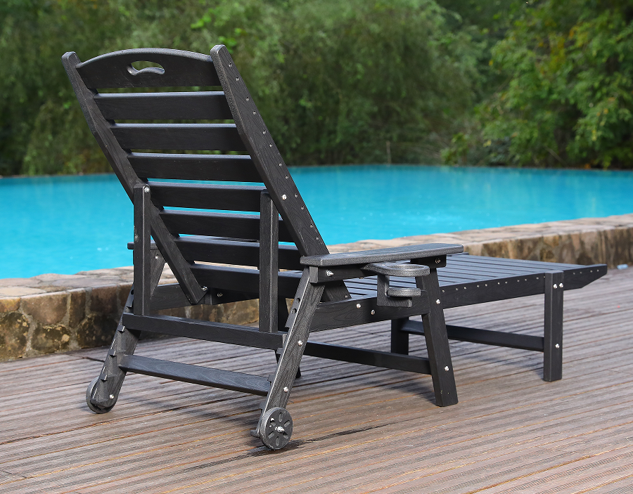 Kursi Santai Adirondack Tepi Kolam Renang HDPE Biru Siap Menyelam