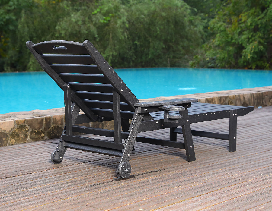 Kursi Santai Adirondack Tepi Kolam Renang HDPE Biru Siap Menyelam