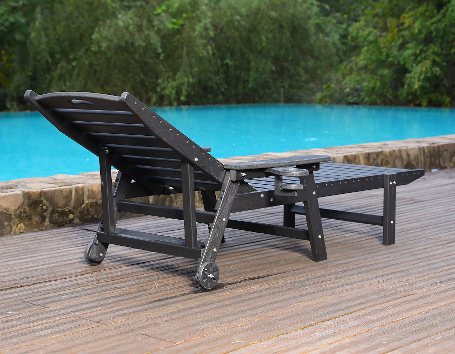 Kursi Santai Adirondack Tepi Kolam Renang HDPE Biru Siap Menyelam