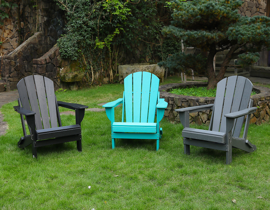 Kursi Katak Adirondack HDPE Segala Cuaca Hitam