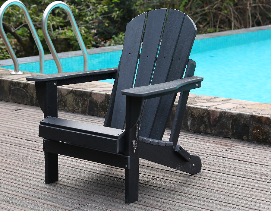Kursi Katak Adirondack HDPE Segala Cuaca Hitam