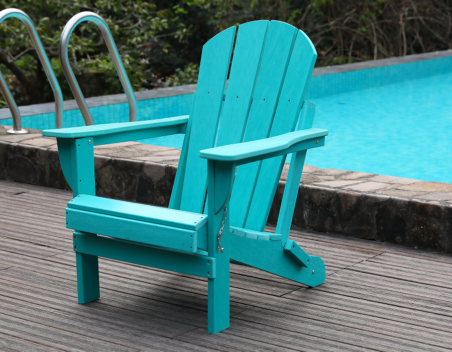 Kursi Adirondack Katak HDPE Pirus yang Cerah