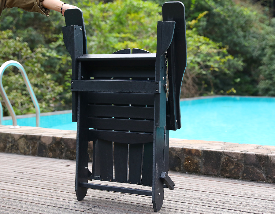 Kursi Katak Adirondack HDPE Segala Cuaca Hitam