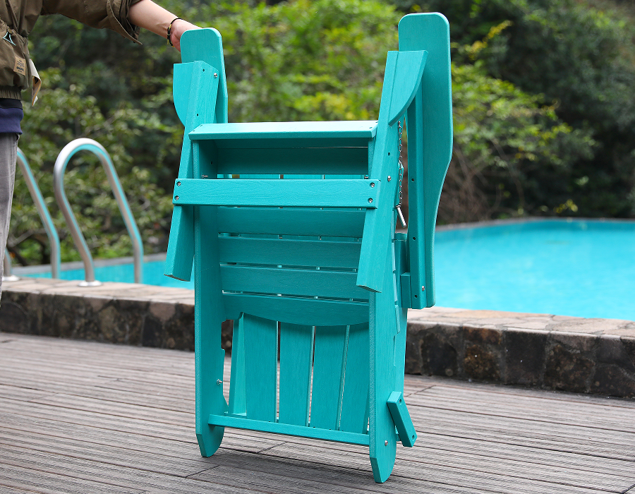 Kursi Adirondack Katak HDPE Pirus yang Cerah