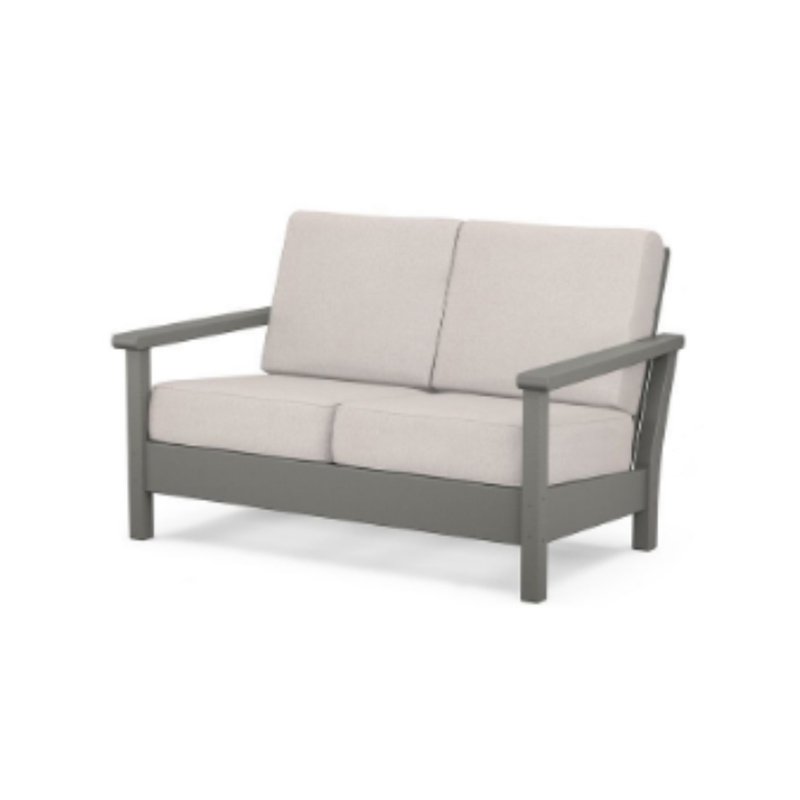 HDPE Grey Segala Cuaca Gunakan Sofa Ganda Kursi Empuk Luar Ruangan